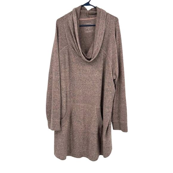 Torrid Super Soft Plush Size 5 5XL Cowl Neck Long Sleeve Sweater Dress Tan Mauve - Picture 1 of 5